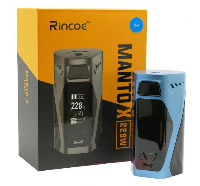 Батарейный мод Rincoe Manto X 228W Box Mod Blue