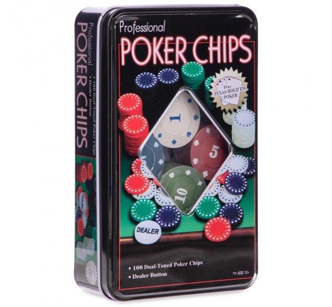 Набор покерный в коробке №100t (100 фишек, Black)