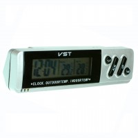 Электронные автомобильные часы VST 7067 с подсветкой (Silver)