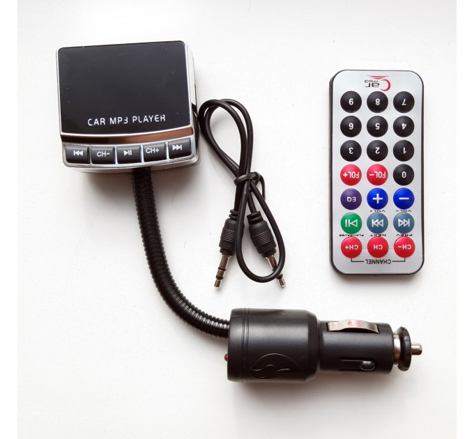 Автомобільний FM-модулятор 856 USB/micro SD від прикурювача Black Silver