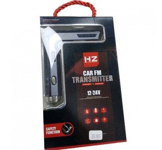 Автомобильный FM модулятор трансмиттер HZ H13BT Black