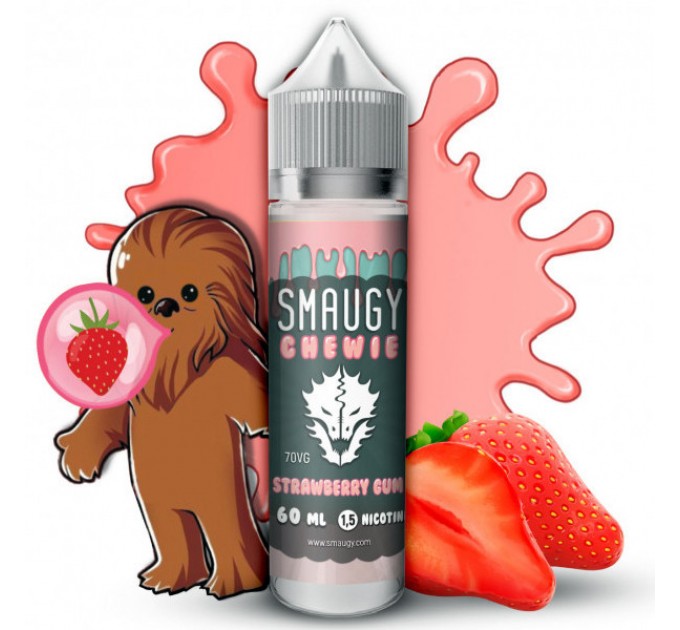 Рідина для електронних сигарет SMAUGY Chewie Strawberry Gum 1.5 мг 60 мл (Полунична жуйка)