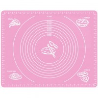 Силиконовый антипригарный коврик для выпечки и раскатки теста 50x40 Розовый