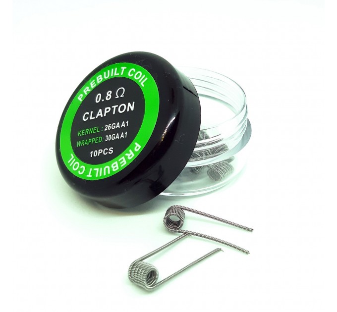 Комплект спиралей PREBUILT Clapton Coil 0.8 10 шт Ом