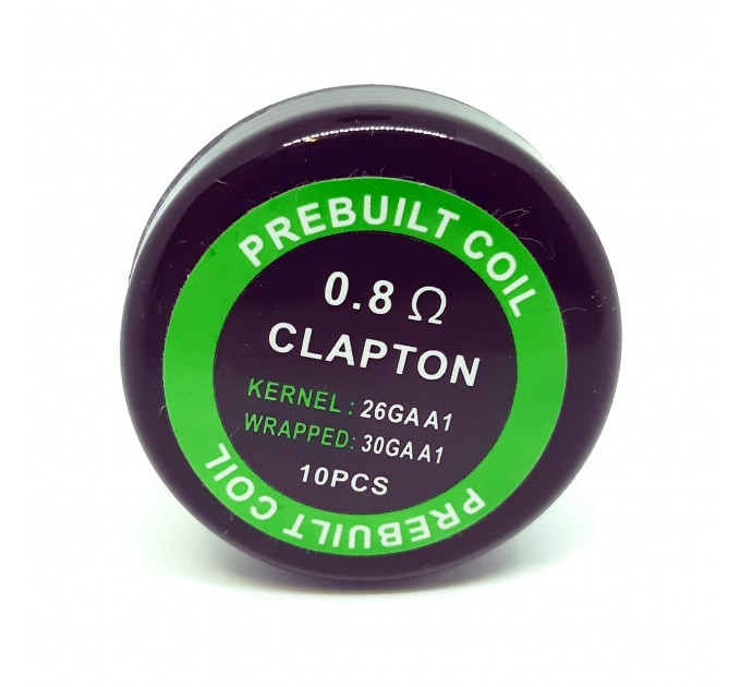 Комплект спіралей PREBUILT Clapton Coil 0.8 10 шт Ом