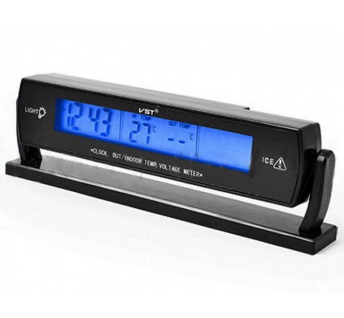 Электронные автомобильные часы VST 7013V с подсветкой (Black)