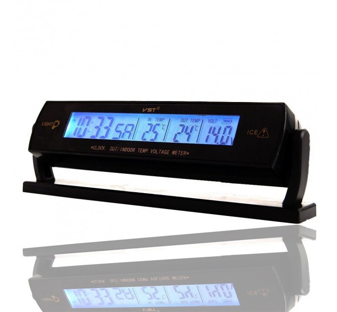 Електронні автомобільні годинники VST 7013V з підсвічуванням (Black)