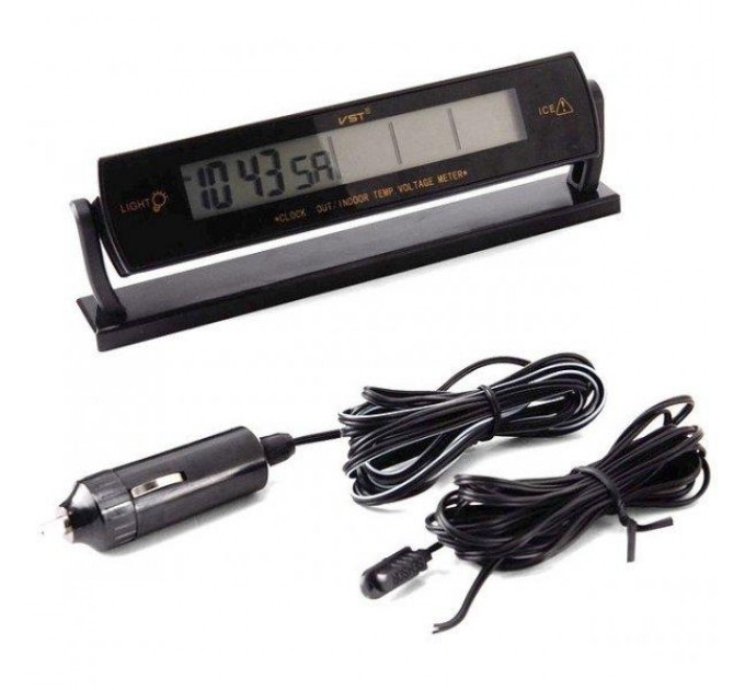 Электронные автомобильные часы VST 7013V с подсветкой (Black)