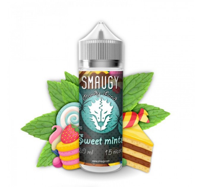 Жидкость для электронных сигарет SMAUGY Sweet Mints 0 мг 120 мл (Жвачка с мятным леденцом)