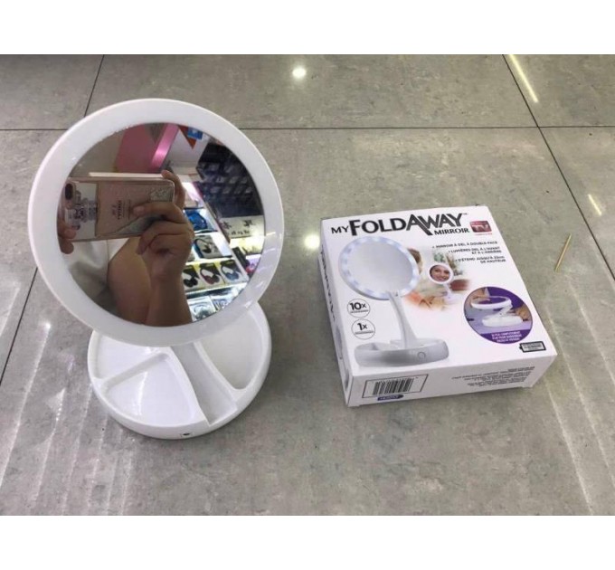 Кругле Дзеркало з LED підсвічуванням для макіяжу My Fold Jin (White)