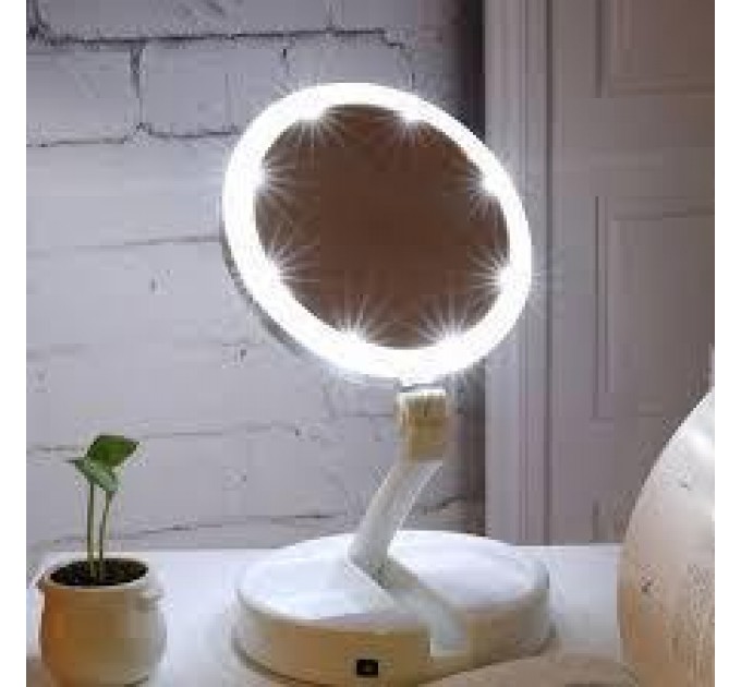 Круглое Зеркало с LED подсветкой для макияжа My Fold Jin (White)