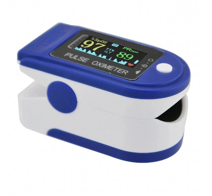 Пульсоксиметр напальний Fingertip Pulse Oximeter AB-88 (White Blue)