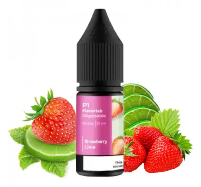 Жидкость для POD систем Flavorlab P1 Strawberry Lime 10 мл 50 мг (Клубника лимон)