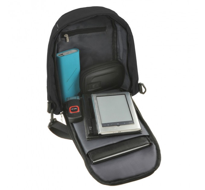 Міський рюкзак антизлодій Bobby Mini із захистом від кишенькових злодіїв та USB-портом для зарядки (Black)