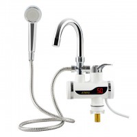 Проточный водонагреватель с душем и экраном Delimano нижнее подключение (White)