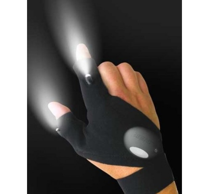 Перчатка с подсветкой Hand Free light (Black)