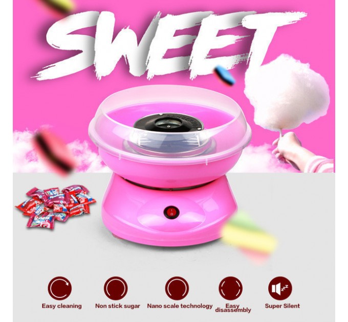 Аппарат для приготовления сладкой ваты Cotton Candy Maker WJ15 (Pink)
