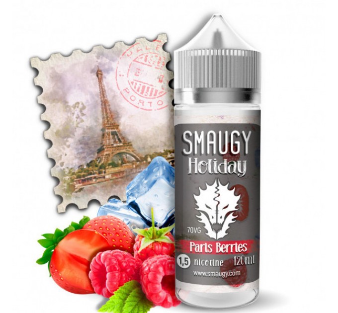 Рідина для електронних сигарет SMAUGY Holiday Paris Berries 1.5 мг 120 мл (Малиново-полуничний мікс)