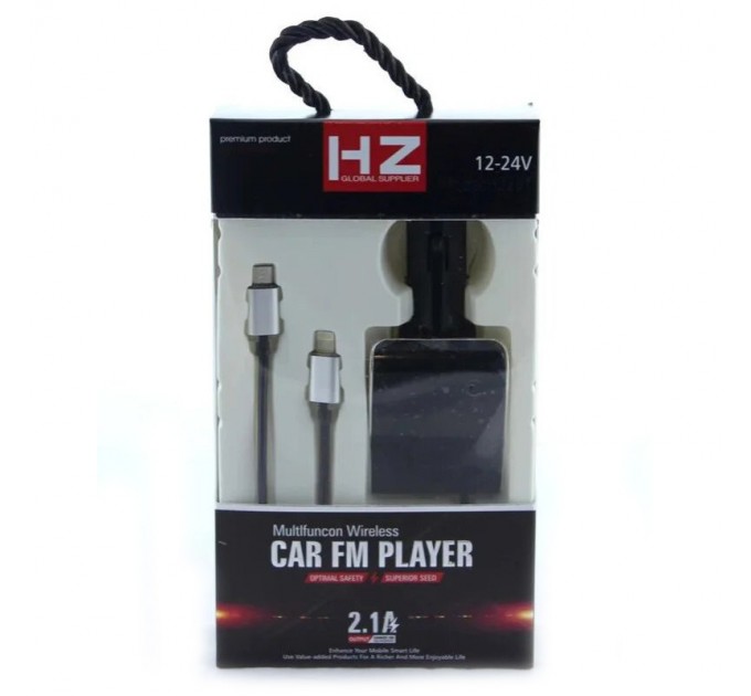 Автомобільний FM модулятор трансмітер HZ H22BT Black