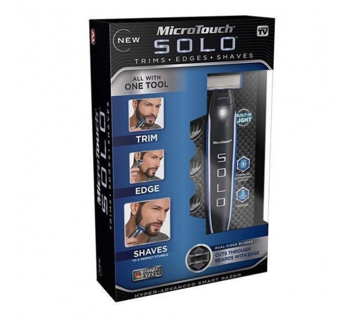 Бритва Триммер для бороды Micro Touch SOLO (Black-Blue)