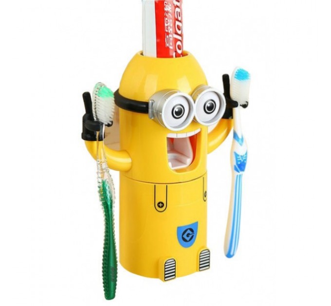 Диспенсер для зубной пасты и щеток Миньён (Yellow)