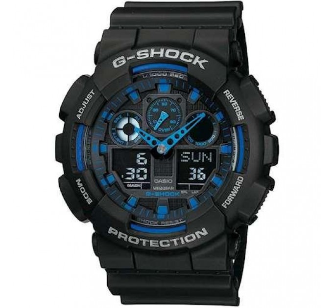 Годинник наручний G-SHOCK GA-100B (Black Blue)