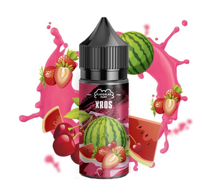 Рідина для POD систем Flavorlab XROS Salt Watermelon Strawberry Cherry 30 мл 65 мг (Кавун Полуниця Вишня)