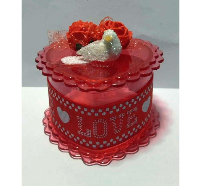Шкатулка для украшений "Три цветочка" -125599 (Red)