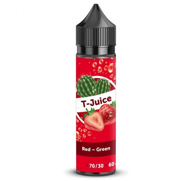 Рідина для електронних сигарет T-Juice Red-green 0 мг 60 мл (Полуниця + кактус)