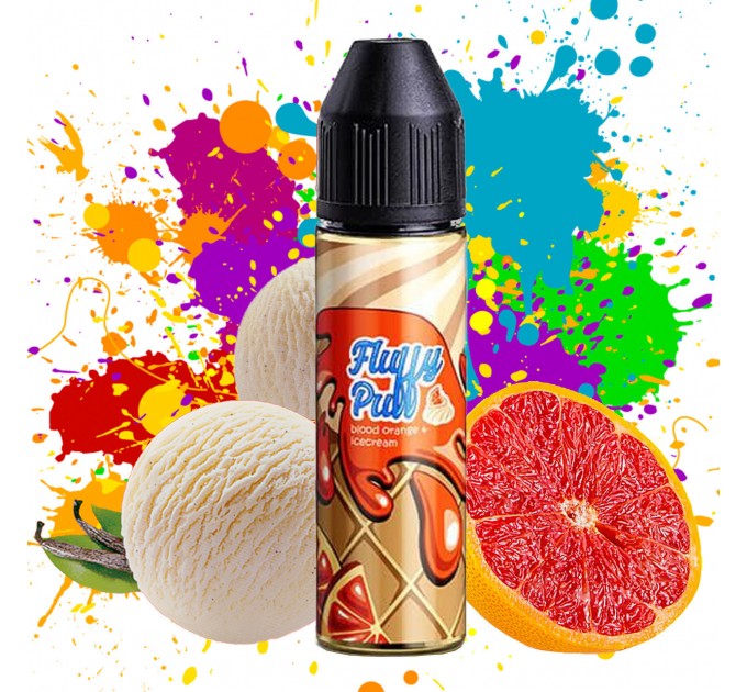 Рідина для електронних сигарет Fluffy Puff Blood Orange Icecream 0 мг 60 мл (Апельсин-морозиво)