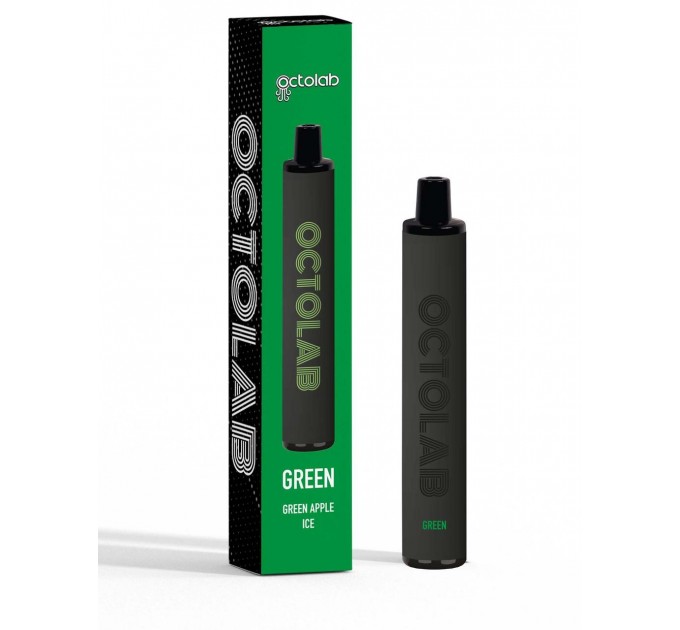 Одноразовая электронная сигарета Octolab Pod 950mAh 5.5ml 1600 затяжек Kit 50 мг Green - Зеленое Яблоко Лёд