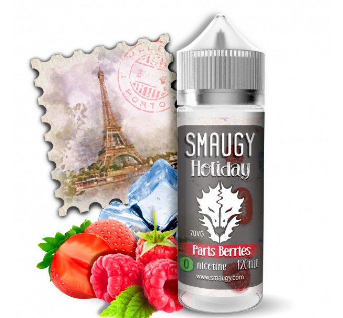 Жидкость для электронных сигарет SMAUGY Holiday Paris Berries 0 мг 120 мл (Малиново-клубничный микс)