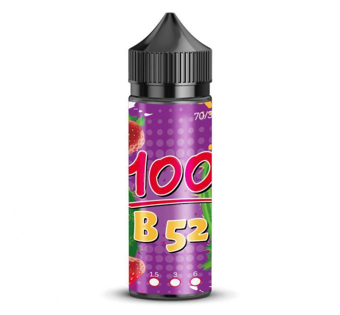 Жидкость для электронных сигарет 100 (сотка) B 52 3 мг 100 мл (Клубнично-кактусовый микс)