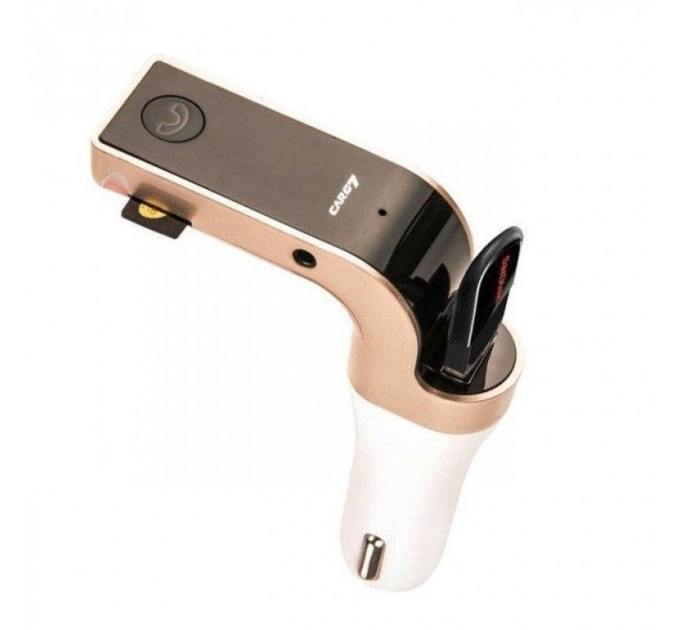 Автомобільний FM-модулятор трансмітер Car G7 (Bluetooth, USB, micro SD, MP3) Gold