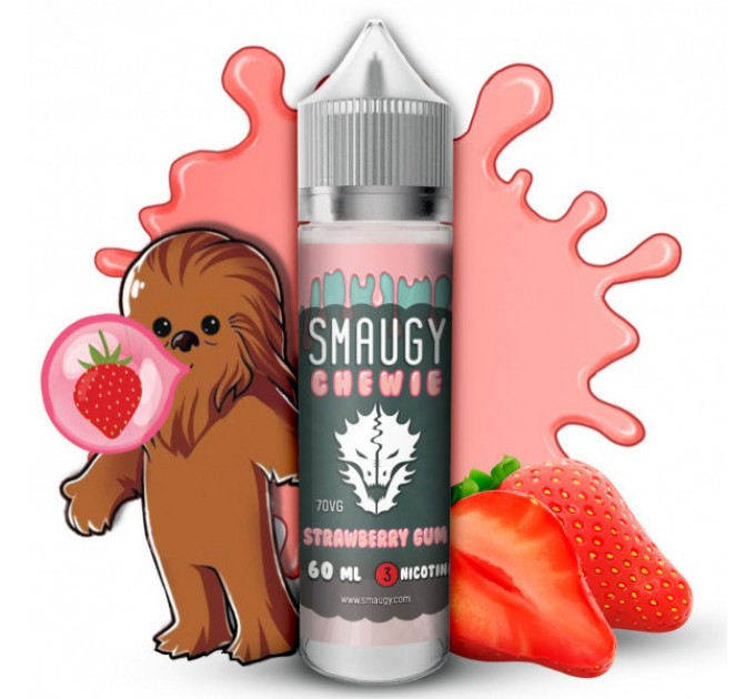 Жидкость для электронных сигарет SMAUGY Chewie Strawberry Gum 3 мг 60 мл (Клубничная жвачка)