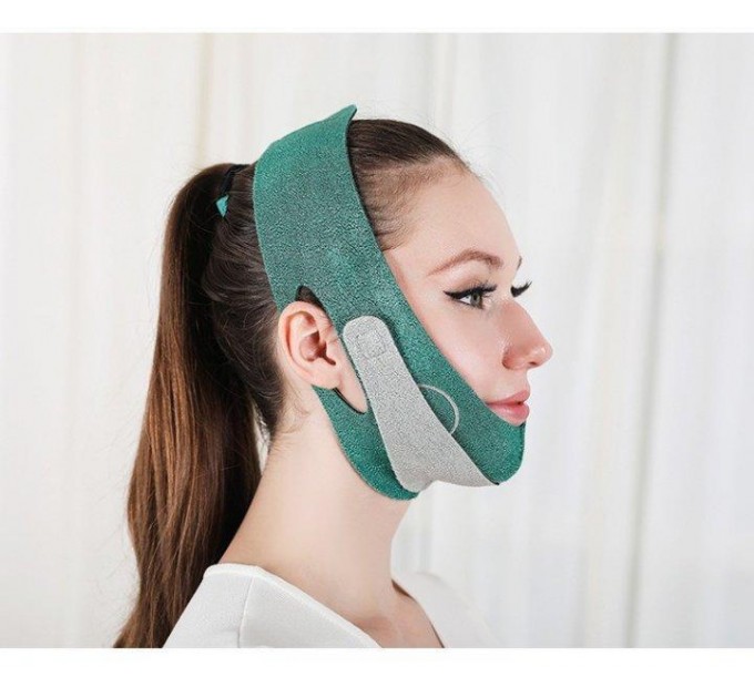 Маска бандаж для корекції овалу обличчя (Green Gray)