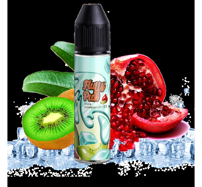 Жидкость для электронных сигарет Fluffy Puff Kiwi Pomegranate ICE 1.5 мг 60 мл (Киви-гранат с холодком)