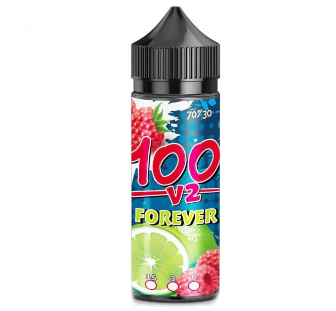 Жидкость для электронных сигарет 100 V2 (сотка) Forever 6 мг 100 мл (Микс малины и лайма)