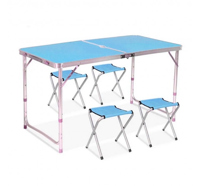 Стіл валіза розкладний зі стільцями Folding Table 13310 (Blue)