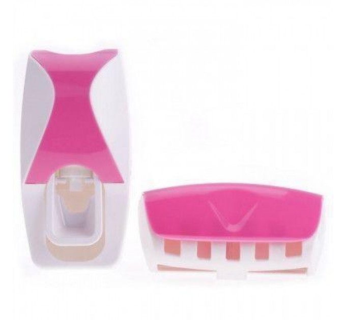 Диспенсер для зубної пасти та щіток автоматичний w-506 (White Pink)