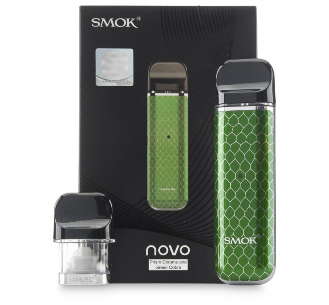 Стартовый набор Smok NOVO Pod System 450mAh Kit Prism Chrome and Green Cobra