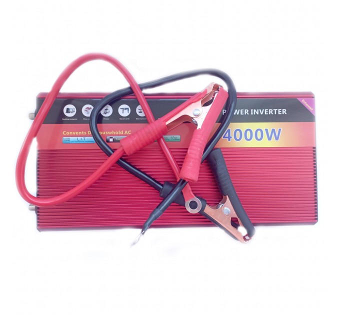 Інвертор Power Inverter 4000W 001 12V-220V модифікований синус (2 розетки)