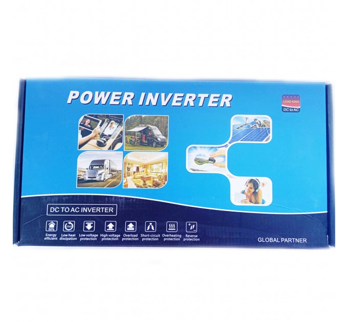 Инвертор Power Inverter 4000W 001 12V-220V модифицированный синус (2 розетки)