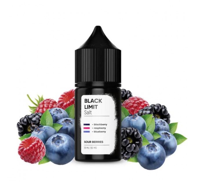 Жидкость для POD систем Black Limit Salt Sour Berries 30 мл 50 мг (Кислый микс ежевики, голубики и малины)