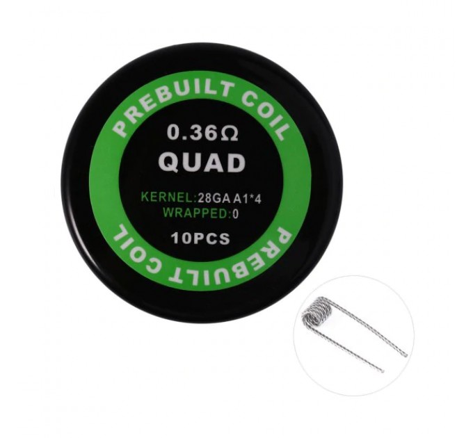 Комплект спиралей PREBUILT Quad Coil 0.36 10 шт Ом