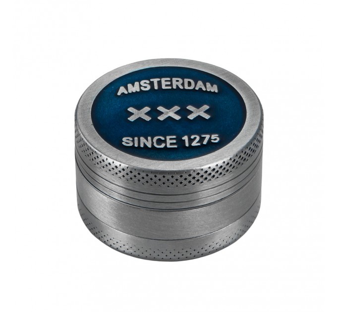 Гриндер для тютюну Амстердам HL-243 SINCE 1275 XXX (Silver Blue)