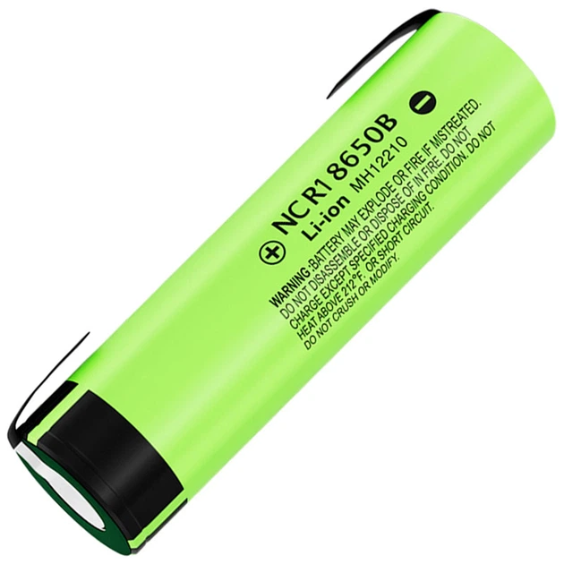 Аккумулятор 18650 LiitoKala 34B-N 3400 mAh Li-Ion под пайку с никелевой лентой U-tags 8А, 3.7V (19308)