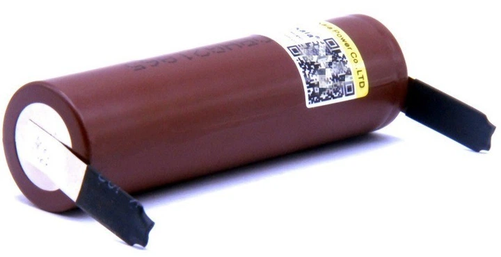 Аккумулятор 18650 LiitoKala HG2-N 3000 mAh высокотоковый под пайку с никелевой лентой U-tags 30А, 3.7V (19305)