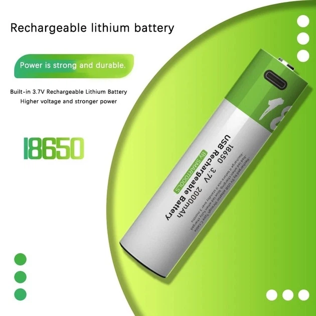 Аккумулятор 18650 Smartoools 2000 mAh 3.7V с встроенной зарядкой Type-C