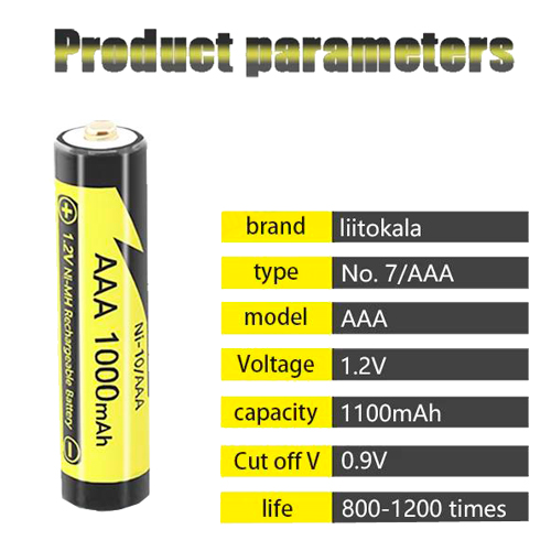Аккумулятор AAA LiitoKala Ni-10 1000 mAh мизинчиковый Ni-MH 1.2V Выпуклый плюс (19320)